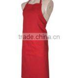 Red Custom Made Spun Polyester Bib Aprons MJS Spun Polyester Hotel Chef Aprons