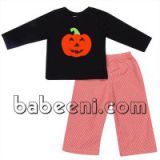 Lovely applique pumpkin boy set - BB813