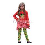 2017 Yawoo Red Dress Match Leggings and Scarfs Clothes Christmas Childrens Boutique Outfits thumbnail-2