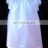 linen white dress with hemstitch