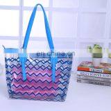 Large Fashion Stripe Zippered Top PVC Women Designers Bags thumbnail-4