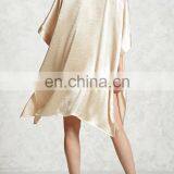 Fashion Womens Plain Satin Kimono With Draped Open-front thumbnail-5