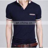 2016 Fashion New Design Solid Color Men's Short Sleeve Polo T Shirt Slim T-shirt With Chest Pocket thumbnail-3