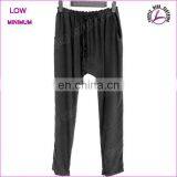 Womens Fashion Long Pants Lady Black Sand Wash Silk Pants