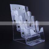 Custom 4 Tiers Wall Mounted and Tabletop Clear Acrylic Brochure Magazine Holder thumbnail-1