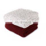 High Quality Decorative Red Chenille Blanket 50 x 60 Inch for Sofa thumbnail-2