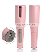 Professional USB Rechargeable Cordless Auto Rotating Electric curling iron Heatless Ceramic Wireless Automatic Hair Curlers