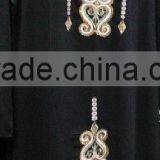 C011 fashion embroidered black muslim abaya