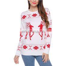 Women's Christmas Knitted Holiday Simplicity Reindeer Pattern Sweater thumbnail-5