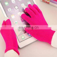 HY Solid Colors Wholesale Winter Warm Classical Knitted Cycling Screen Touch Gloves thumbnail-3