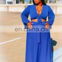 Custom Brand Amazon Top Sales Solid Color Loose Oversized Two Piece Set Women Plus Size 2 Piece Clothing Set thumbnail-2