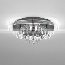 Simple Hanging Decoration K9 Crystal Black Gold Indoor Living Room Modern 54w 72w LED Ceiling Lamp