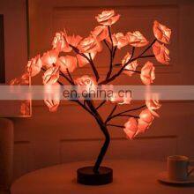 Rose Flower Tree LED Table Lights USB/Battery Parties Christmas Wedding Gifts LED Rose Flower Table Lamps thumbnail-3