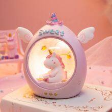 LED Resin Unicorn Night Light For Children Baby Kids Bedside Lamp Children Toy Animal Bedroom Decor Lighting Xmas Birthday Gift thumbnail-3