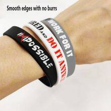 Factory Price in Stock Motivational Embossed Silicone Wristband Sport High Quality NOTHING COMES EASY Games Silicone Bracelet thumbnail-5