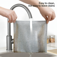 2 in 1 Microfiber Kitchen Scrubber Cloth Non Scratch Dish Cloth Absorbent Kitchen Cleaning Towel thumbnail-3