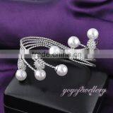 Latest Design Accessories for Women White Gold Plated Pearl Bangle thumbnail-3