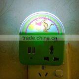 Electric night light lamp socket universal travel easy adapter with usb charger