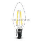 Transpanrent Covering Led Candle Lights 4w 110-240v E14 Led Bulb Led Filament Candle Bulb