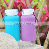 400ml HOT Plastic Sport Water Bottle With Silicone Sleeve thumbnail-1