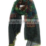 Fashion chiffon acrylic lady silk swiss voile lace neck scarf