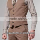 fashion khaki suit waistcoat set for men