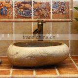 Cheap Wholesale Natural Cobble Stone Wash Basin thumbnail-1