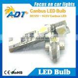 Canbus T10 194 Wedge/ BA9S/PCB Plug 4X SMD5050 LED Bulb Two Led in White Color