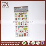 Customized Cartoon Alphabet Letter Crystal Plastic Sticker For Kid