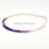 The Gopali Jeweller Amethyst and Rainbow Moonstone Beaded Bracelet Rainbow Moonstone Jewelry thumbnail-2