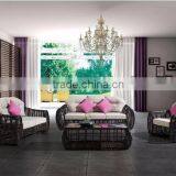 Newest Wicker Rattan Bamboo Outdoor Garden Sofa Furniture (1.2mm Alu Frame Powder Coated,5cm Thick Cushion, Waterproof Fabric) thumbnail-3