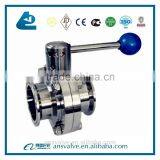 DN14-DN150 Stainless Steel Food Grade Clamped Butterfly Valve thumbnail-3