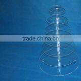 Round Clear 5 Tier Acrylic Wedding Cake Stand for Sale thumbnail-3