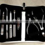 White leather case manicure pedicure set