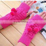 Long Cuff Kids Ski Gloves Mittens in Pink And Grey thumbnail-4