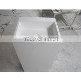 SGS Acrylic Solid Surface Cabinet Bathroom Pedestal Wash Basins,,Artificial Stone Freestanding Washing Basin thumbnail-6