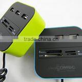 Hot Sale USB COMBO 3 Port Usb Hub 2.0 HUB+multi USB Card Reader All In One for SD/MMC/M2/MS/MP Pro Duo Many Colors thumbnail-3