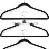 Black Flocked Suit Hanger for Clothes thumbnail-2