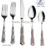 attractive stainless steel cutlery with decal handle