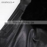 China Custom Women Black Leather Vest With Fur thumbnail-6