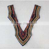 Customized Embroidery Ladies Garment Collar, Black Acrylic Beaded Necklace, Colourful Embroidery Collar for Garment thumbnail-4