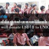 You buy a carbon clean machine, we donate 18 dollars to the UNICEF