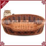 2016 cheap pet accessory custom size wicker hand made pet basket