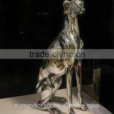 Electroplated Silver Resin Large Sitting Italian Greyhound Statue
