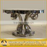 Foshan Furniture Market Round Dining Table Marble From India Stainless Tables Furniture thumbnail-4