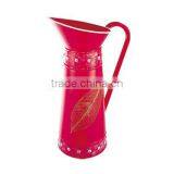 RED Garden Galvanized Pitcher Garden Pots Home Pots Pitcher Milk Jug thumbnail-1