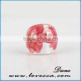 Rose Flower Resin Ring Newest Deisgn Clear Resin Rings Jewelry thumbnail-2