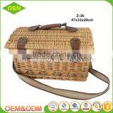 China Factory Custom Cheap Wholesale Personalized Luxury 4 - 6 Person Willow Woven Wicker Picnic Basket Set thumbnail-2