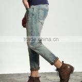 2017 Summer Latest Design Fashion Mid Waist Straight Leg do Old Denim Blue Color Jeans for Male thumbnail-4