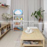 4-Tier White Modular Cut-Out WPC Home Storage Organizer Shelving Rack Unit Bookcase Shelf thumbnail-3